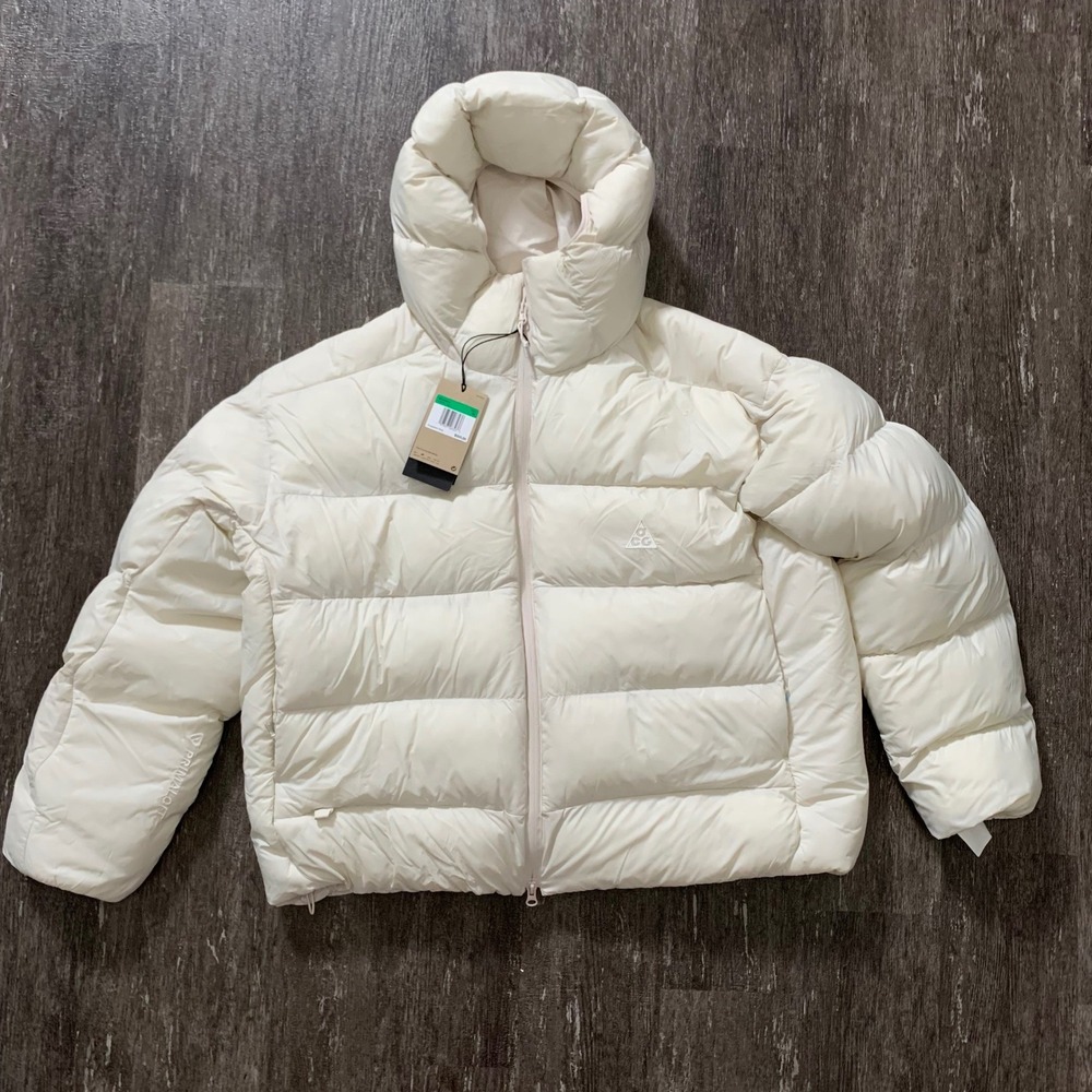 Nike ACG Lunar Lake Puffer Jacket Cream‎ White PrimaLoft Hooded XL